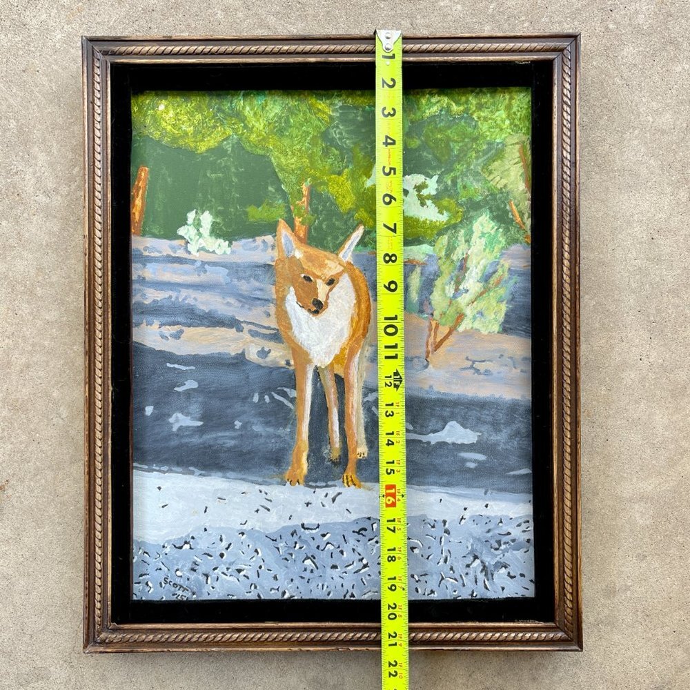 Framed Original Oil Painting on Canvas - Fox in Santa Fe New Mexico - Picture 14 of 15